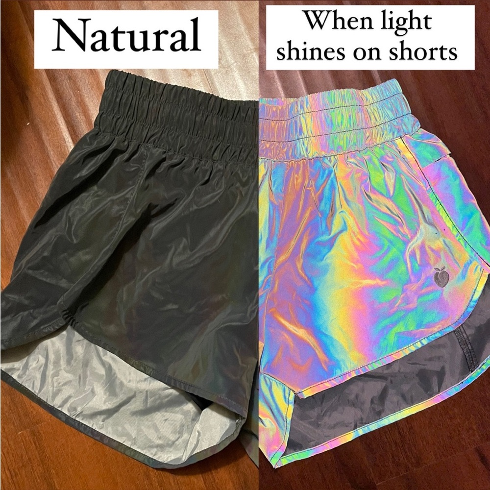 REFLECTIVE SPANDEX LINED RUNNING SHORTS